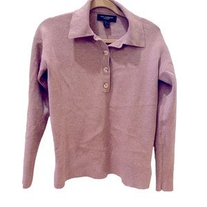 Paul Costelloe Black Label Mauve Pink Polo Sweater - Small